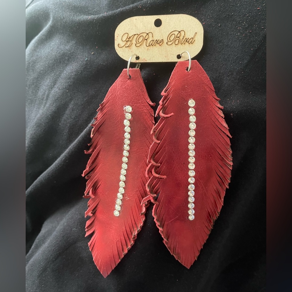 Beautiful leather earrings